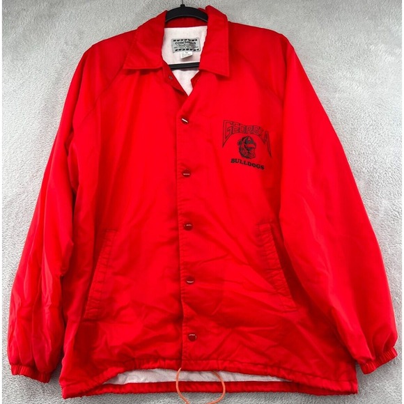 Coach Other - VTG Coachman by Windbreaker Jacket Mens Medium Georgia Bulldogs Red Button Snap